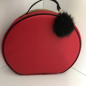 Round Red Handbag/Makeup Bag